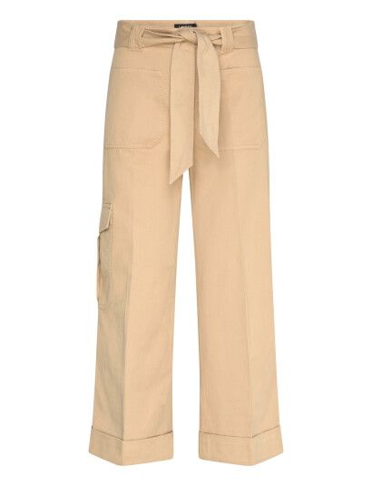 Lauren Ralph Lauren Pleated Cotton Twill Wide-Leg Cargo Pant - Beige - 34 Lauren Ralph Lauren Pleated Cotton Twill Wide-Leg Cargo Pant - Beige - 34
