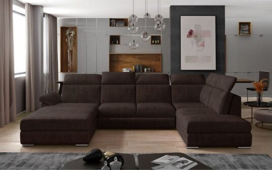 Seksjon Eltap Evanell 336x211x102 cm Dora 28 Mørk brun Venstre