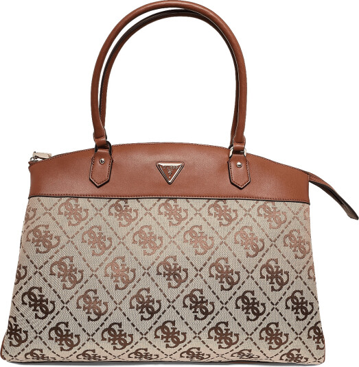 GUESS Audrey Logo Deluxe Dome Tote Brown ONE SIZE GUESS Audrey Logo Deluxe Dome Tote Brown ONE SIZE