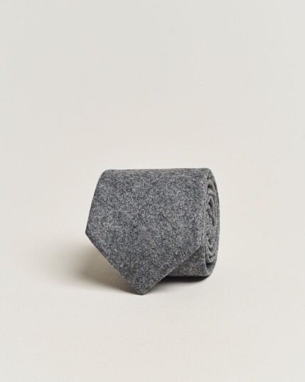 Amanda Christensen Wool Flannel 8cm Tie Grey Melange