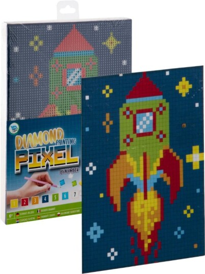 Grafix Diamond Painting lerret 20x15 cm perlekunst Romrakett