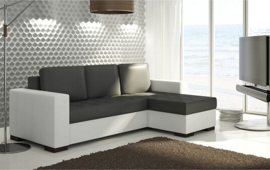 Seksjon Eltap Newark 237x150x90 cm Soft 11 Soft 17 Svart Hvit