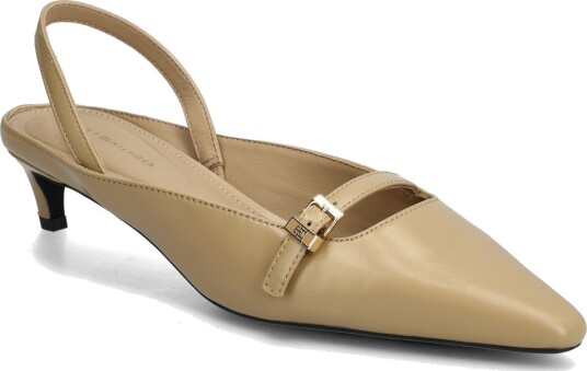 Tommy Hilfiger Th Buckle Kitten Slingback Pump Beige 37