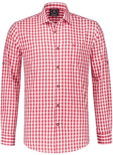 Haus Huberts V.O.F Langermet rødrutet skjorte, 5XL