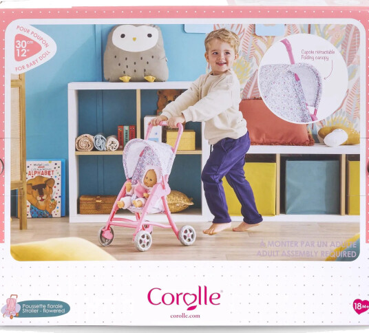 Corolle Doll Stroller Pink & Blue Floral Pink One Size Corolle Doll Stroller Pink & Blue Floral Pink One Size
