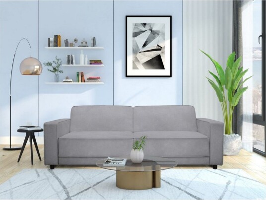 Sovesofa Allie Lys grå Fløyel 81x225x91 cm Lys grå Fløyel 81x225x91 cm