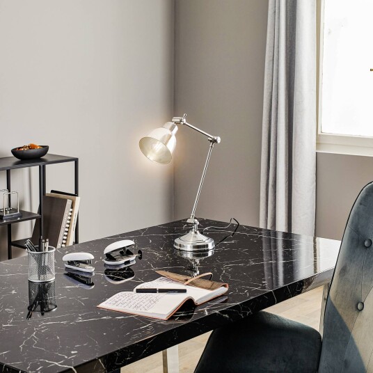 Euluna Emoti bordlampe kromfarget 45 cm høy justerbar