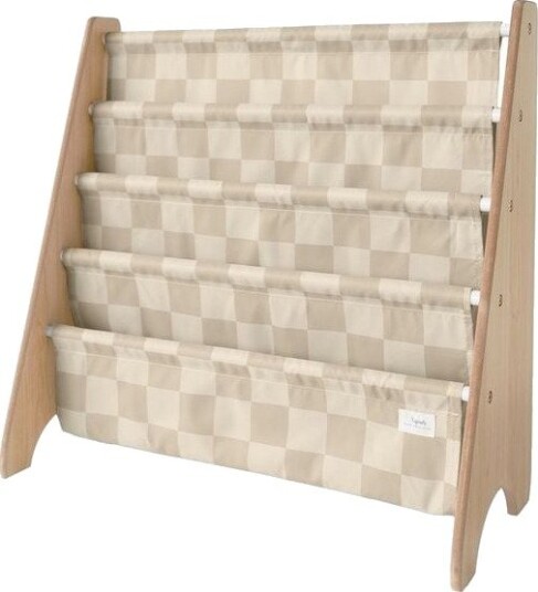 3 Sprouts Bokreol med ruter - 61x62x25cm - Beige