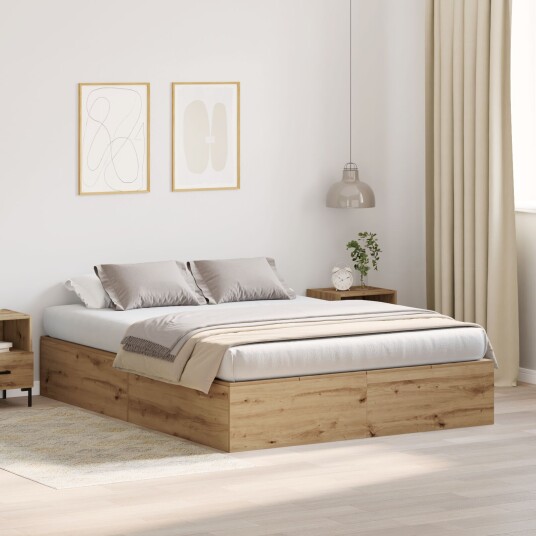 Oppbevaringsseng Ramme i Artisan Eik 140x190 cm 3335436