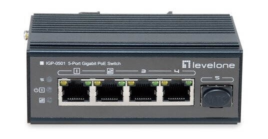Levelone Igp-0501, Gigabit Ethernet (10/100/1000), Full Tosidig, Strøm Over Ethernet (Poe), Kan Monteres På Vegg