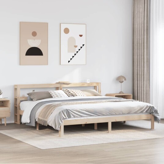  Sengeramme med hodegavl 200x200 cm heltre furu 3306055