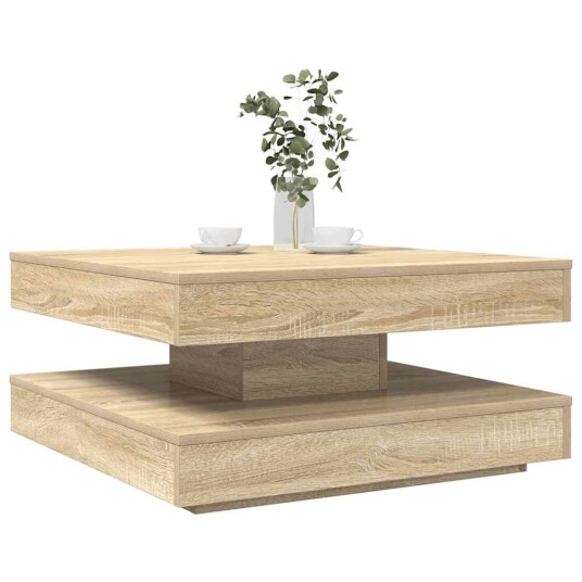 Salongbord 360 graders roterbart sonoma eik 70x70x34,5 cm