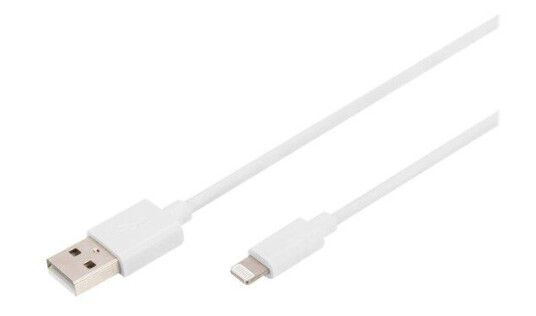Digitus 2 m Lightning-kabel USB til Lightning, dobbeltisolert, hvit Digitus 2 m Lightning-kabel USB til Lightning, dobbeltisolert, hvit
