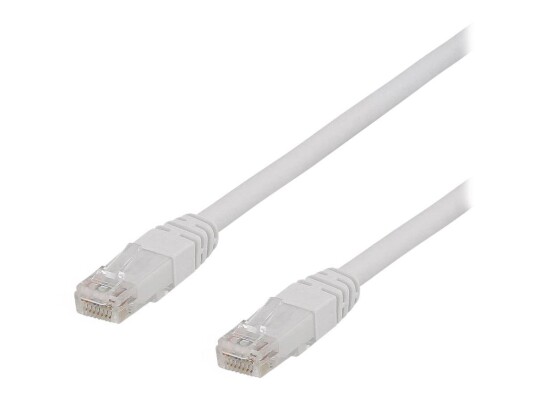 Deltaco Cat6a 1m U/UTP Nettverkskabel Hvit 500MHz LSZH