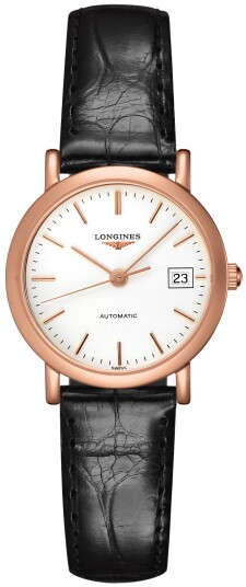 Longines Dameklokke L4.378.8.12.4 Elegant Hvit/Lær Ø27.2 mm