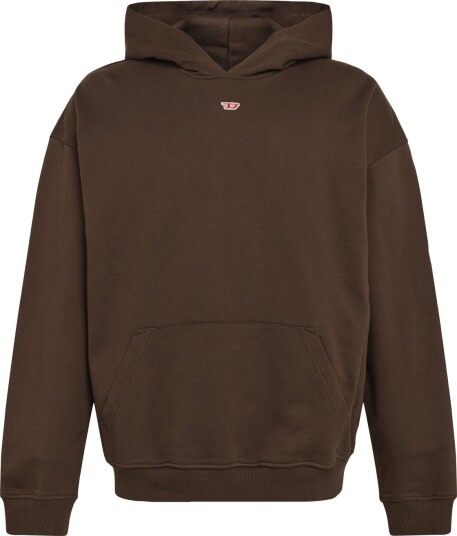 Diesel Hoodie With D Logo Patch Brown XXS