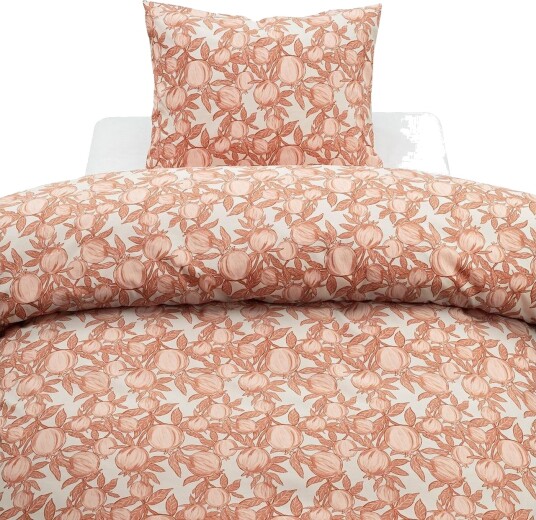 Dynetrekksett Enkeltseng 2 deler Pomegranate Peach