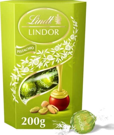 Lindt Lindor Pistachio   Sjokolade Trøfler med Pistasjfyll 200 gram