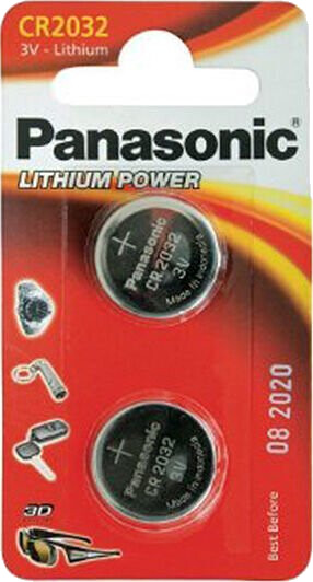 Panasonic CR2032 Lithium Knappcelle 3V 220mAh - 2 pk Panasonic CR2032 Lithium Knappcelle 3V 220mAh - 2 pk
