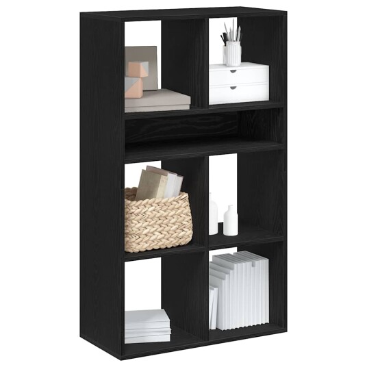  Bokhylle svart 66x31x112 cm konstruert tre
