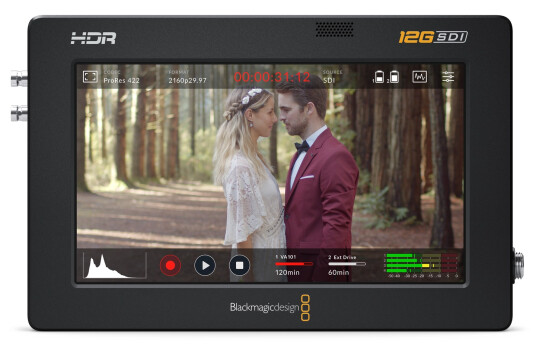 Blackmagic Video Assist 5" 12G HDR 4K Videomonitor med Opptager Blackmagic Video Assist 5" 12G HDR 4K Videomonitor med Opptager