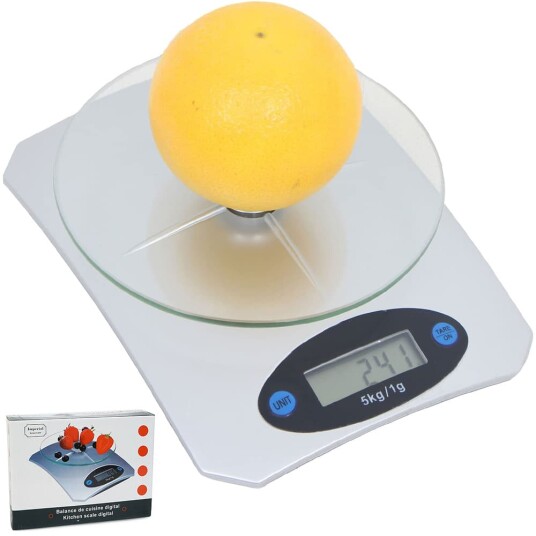 Digital kjøkkenvekt med brett 5kg/1g bokstavvekt
