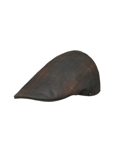 Chevalier Torre Waxed Cotton Sixpence Cap Hunter Brown Checked 55
