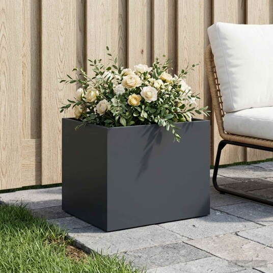 vidaXL Hageblomsterpotte Antrasitt 40 x 30 x 30 cm Kaldvalsestål