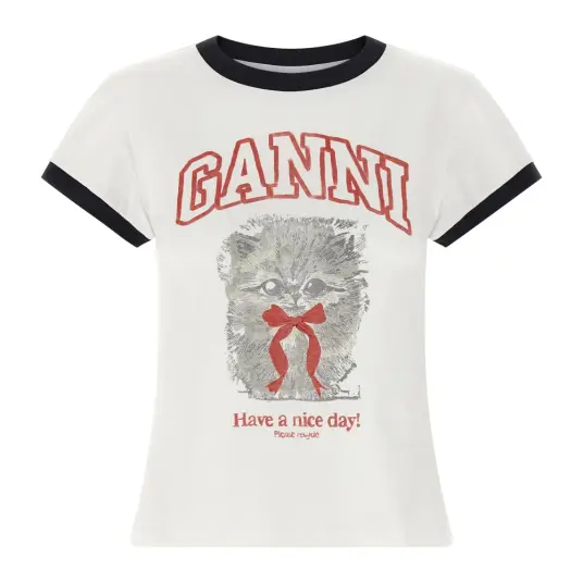 Ganni Dame Topper Hvit S,