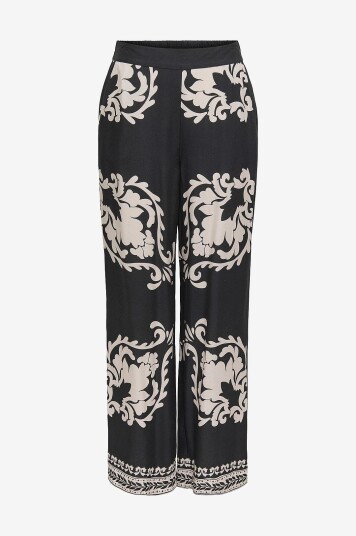 JDY - Bukser jdyMaggie Life MW Wide Pant Wvn - Svart