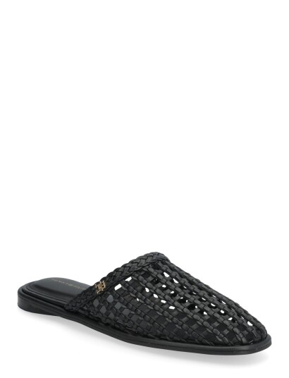 Tommy Hilfiger Hilfiger Leather Mix Flat Mule - Black - 37
