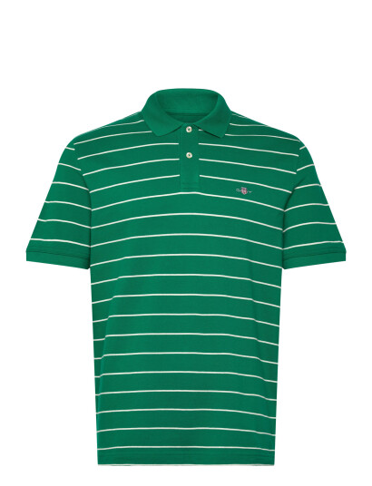 GANT Striped Ss Polo - Green - XXXXL