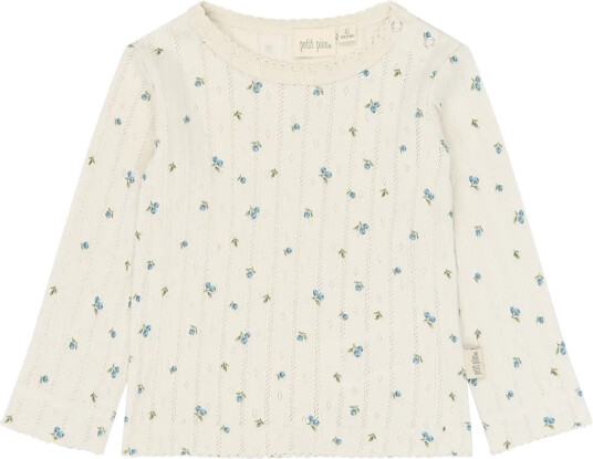 Petit Piao Ppgracie L_S Pointelle Tee Cream 80