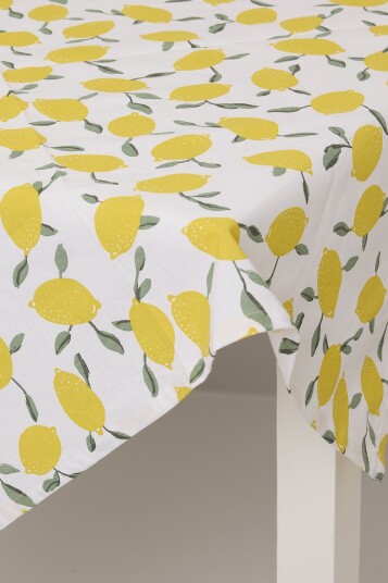 Bordduk 90x90 Limone Hvit gul Hvit