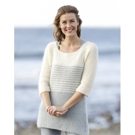 Irish Sea by DROPS Design Genser Strikkeoppskrift str S XXXL