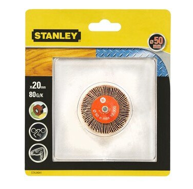 Stanley Lamellskive 50x20x80k - Slipende Klaffhjul i Aluminium for Drill