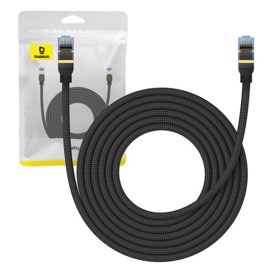 Braided network cable cat.7 Baseus Ethernet RJ45 10Gbps 5m (black) Braided network cable cat.7 Baseus Ethernet RJ45 10Gbps 5m (black)