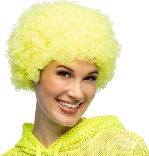 Boland Party Partners Afroparykk neon-gul One size 85942