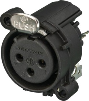 Neutrik Nc3fav1 Xlr Sort Plast 19,8 Mm 19,5 Mm 19,8 Mm