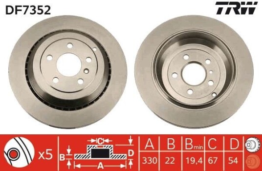 Bremseskive TRW DF7352