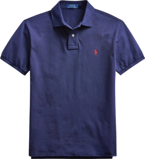 Polo Ralph Lauren Slim Fit Mesh Polo Shirt - Navy - S