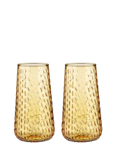 Marimekko Home Syksy Flute Glass  2 Pcs - Yellow - ONE SIZE
