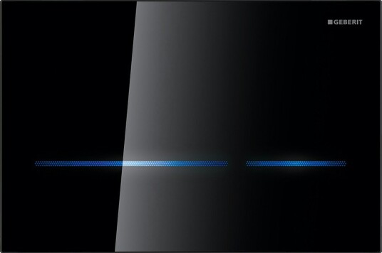 Geberit Sigma 80 betjeningsplate, nettdrift, sort glass