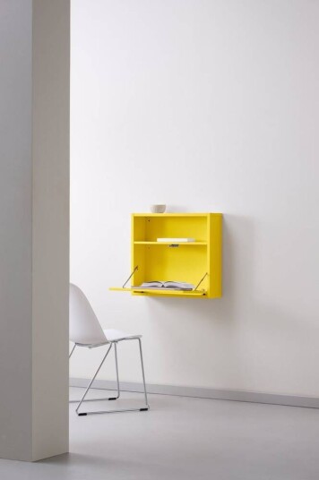 KIPP skrivebord veggmontert Gul