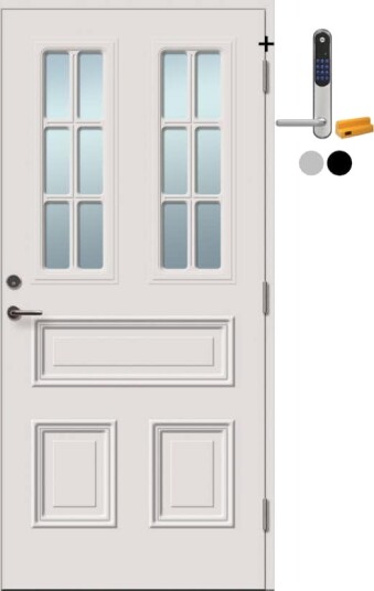 Ytterdør Tundøren Tun 475 Hvit med Yale Doorman Classic Home