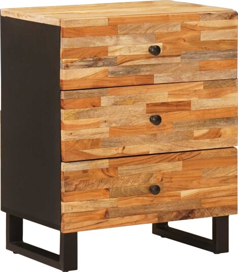 vidaXL Sengekabinett med skuff Brun 50 x 33 x 62 cm Massiv mango tre