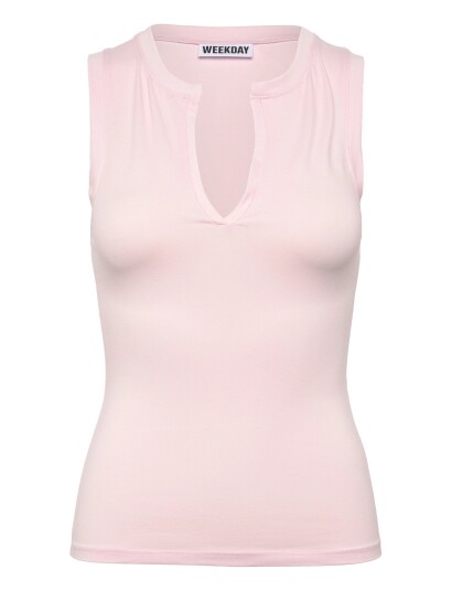 Weekday Slim V-Neck Sleeveless Top - Pink - XS Weekday Slim V-Neck Sleeveless Top - Pink - XS