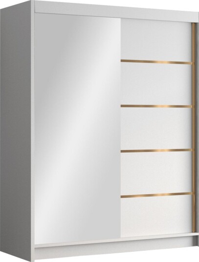 Emet Garderobe med Speil 150x200 cm - Hvit