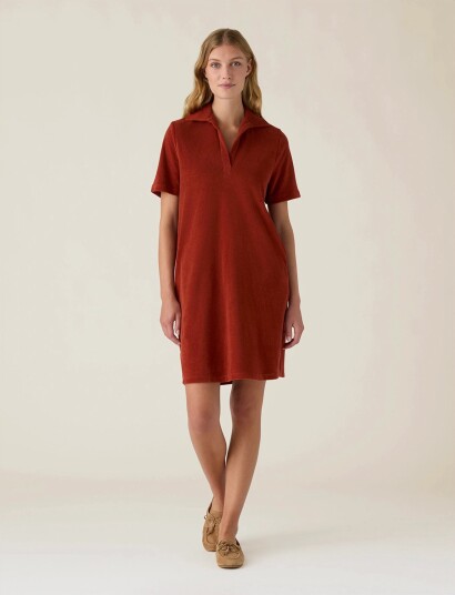 Lexington Clothing Organic Cotton Terry Polo Dress Orange M Lexington Clothing Organic Cotton Terry Polo Dress Orange M