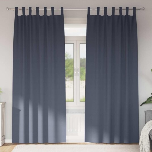  Gardiner med gardiner 2 pcs Antrasitt Polyester